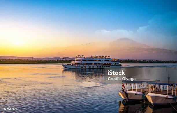 River Nile And Ship Stock Photo - Download Image Now - Nile River, Cruise - Vacation, Egypt