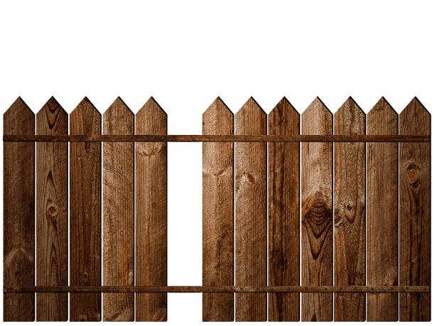 istock Wooden Fence over White 1177522970