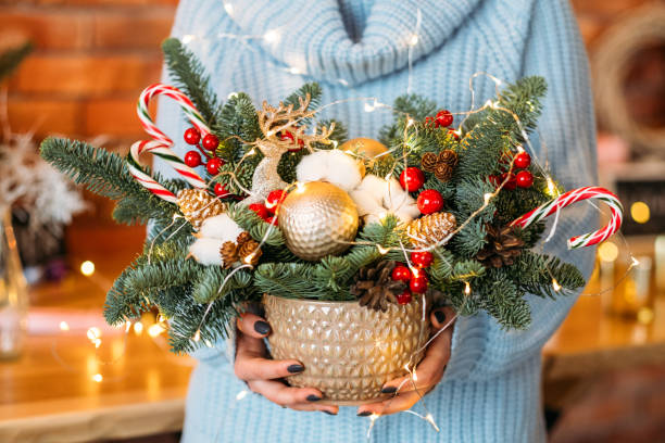 istock handmade christmas decor fir tree candy canes 1177546654
