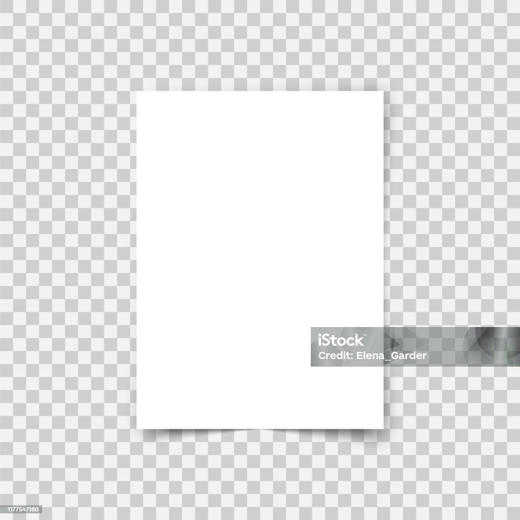 Vector A4-FormatPapier mit Schatten auf transparentem - Lizenzfrei Papier Vektorgrafik Vector A4-FormatPapier mit Schatten auf transparentem - Lizenzfrei Papier Vektorgrafik