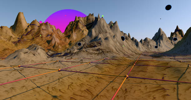 istock A colorful alien landscape. 1177549036
