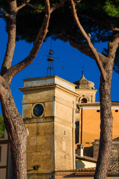 istock Trevignano clock and bell towers 1177549240