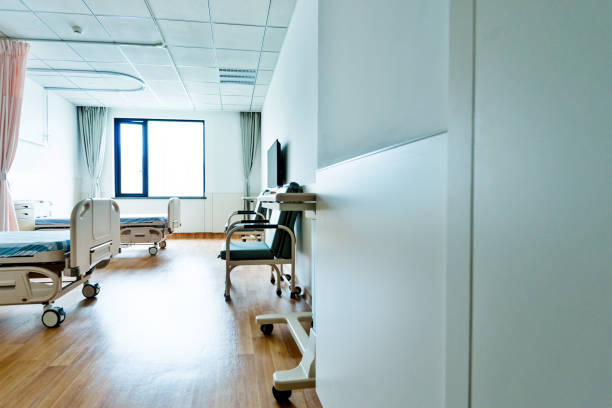 istock Hospital ward with beds and armchairs 1177549469