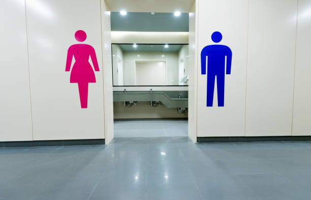 istock Public toilets with men and women signs 1177550331