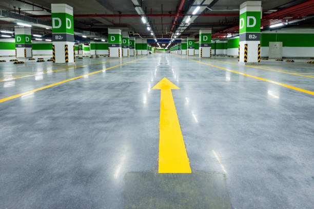 istock Empty parking garage in hospital 1177551233