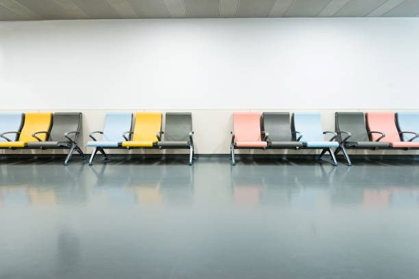 istock Colorful seats in hospital corridor 1177552025