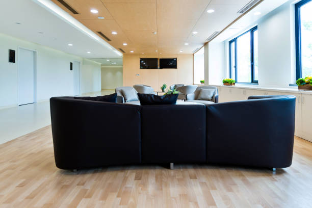 istock Rest area with armchair and coffee table 1177554029