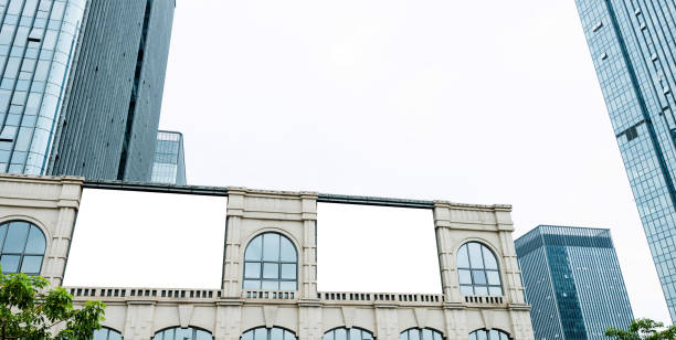 istock Blank billboard on the wall of office building 1177559349