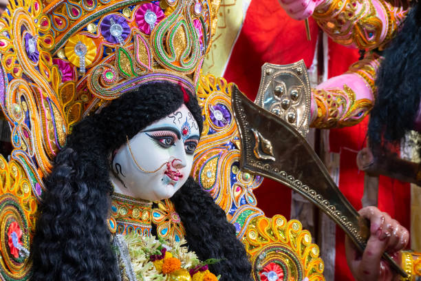 istock Durga idol at Puja Pandal, Durga Puja festival 1177559476
