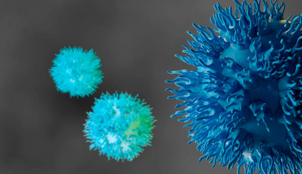 istock 3d illustration T-Cells Cancer Cells 1177560232