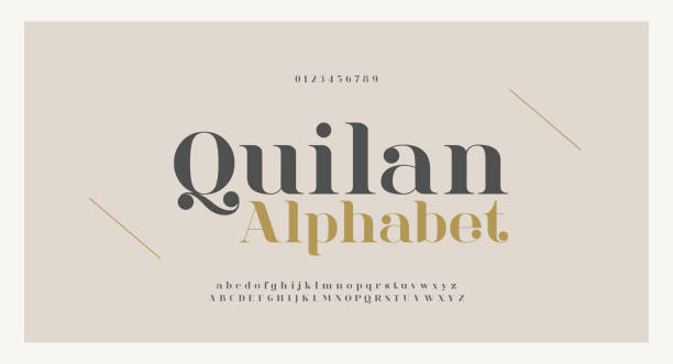 ilustrações de stock, clip art, desenhos animados e ícones de elegant alphabet letters font and number. classic copper lettering minimal fashion designs. typography fonts regular uppercase and lowercase. vector illustration - paper alphabet script typescript