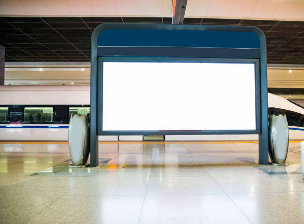 istock Blank electronic billboard in railroad station 1177561838