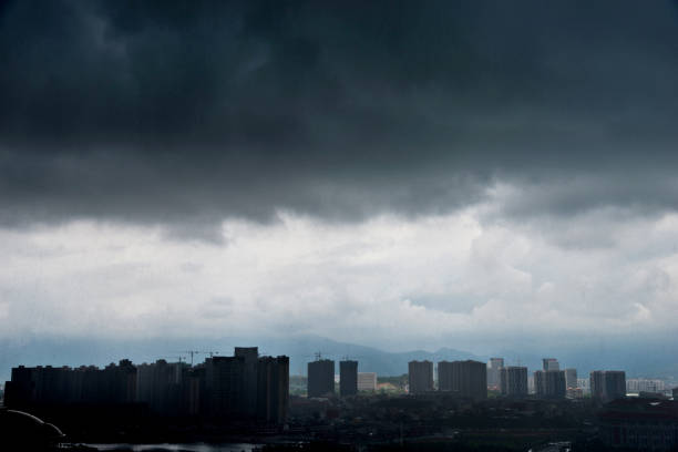 istock Dark storm over the city 1177563266