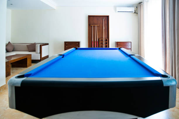 istock Pool ball table in games room 1177565236