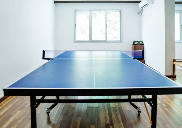 istock Table tennis table in games room 1177566370