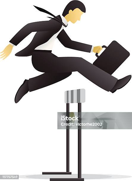 Businessman Hurdling Stock Illustration - Download Image Now - Hurdling - Track Event, Adult, Black Color