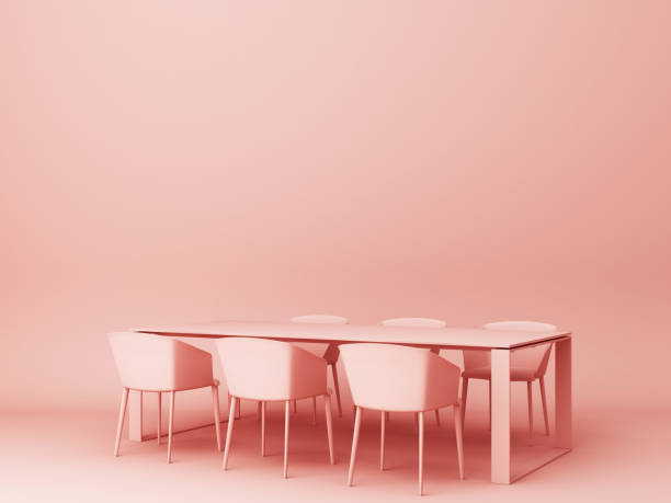 istock Furniture mock up on a pinl background. -3d render. 1177577260