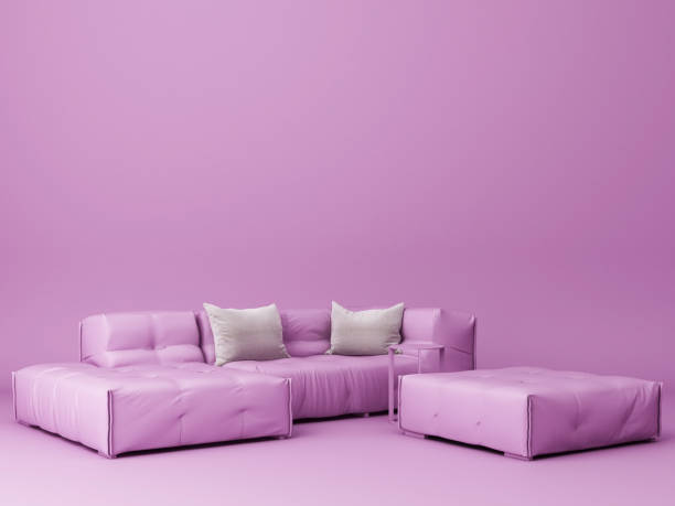 istock Furniture mock up on a purple background. -3d render. 1177577277