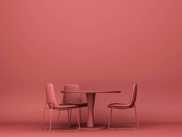 istock Furniture mock up on a red background. -3d render. 1177577786