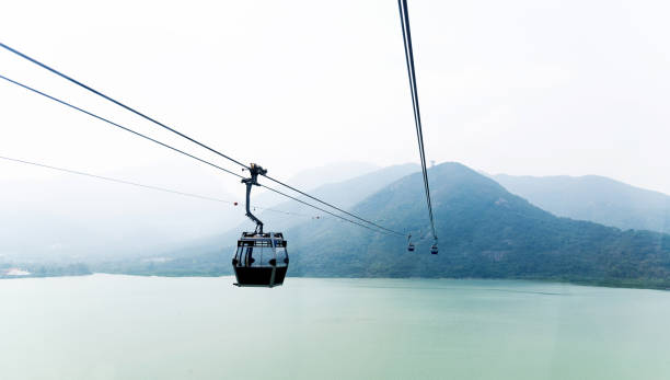 Cable car over the sea.