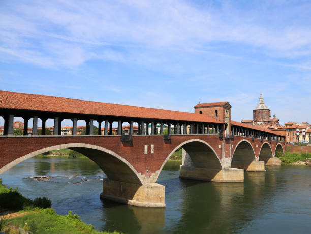 istock Ticino River and the old Covered Bridge in Pavia Town 1177580526