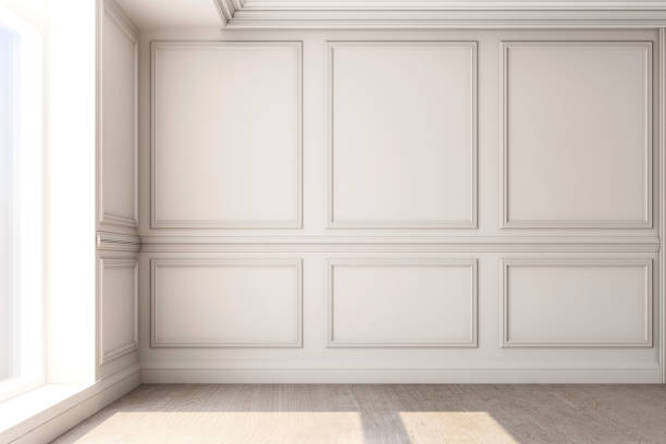 istock 3d rendering illustration of living room with luxury classic wall panel. 1177581058