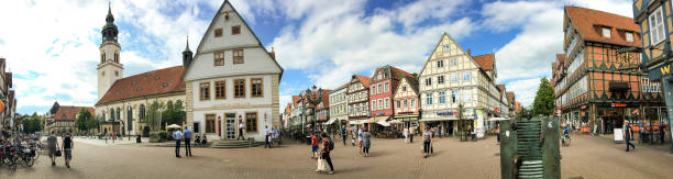 istock CELLE, GERMANY - JULY 2016: Tourists visit city center. Celle attracts 3 million people annually 1177582308