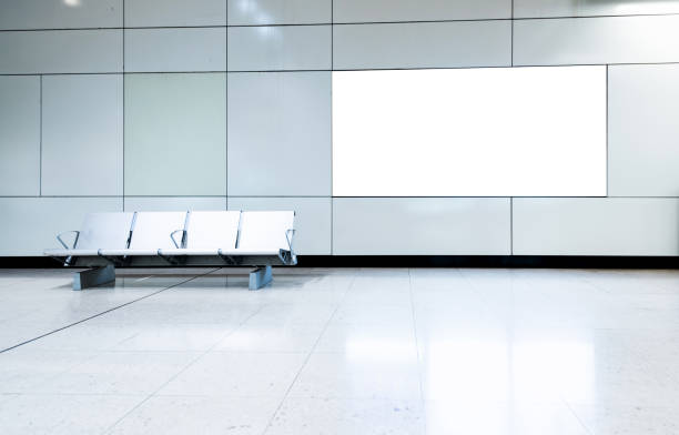 istock Blank billboard in airport waiting area 1177584213