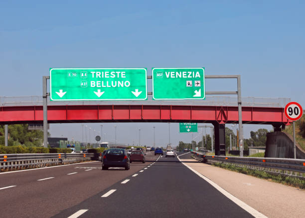 istock crossroads in the italian highway 1177587848