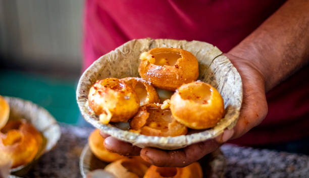 Famous Indian street food Gol Gappa, Puchka and Pani Puri. Famous Indian street food Gol Gappa, Puchka and Pani Puri. panipuri stock pictures, royalty-free photos & images