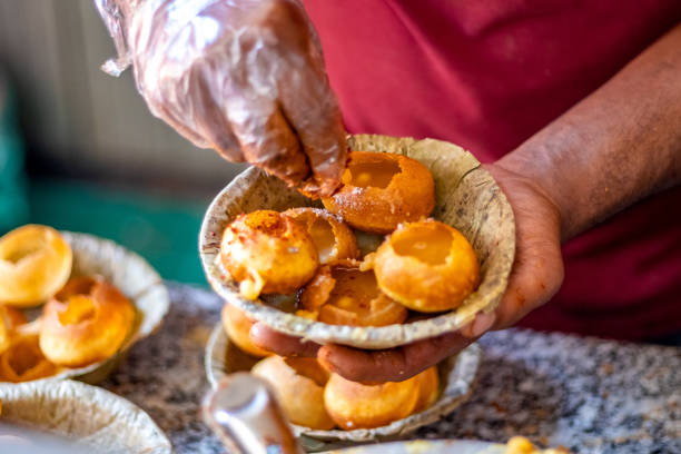 Famous Indian street food Gol Gappa, Puchka and Pani Puri. Famous Indian street food Gol Gappa, Puchka and Pani Puri. panipuri stock pictures, royalty-free photos & images