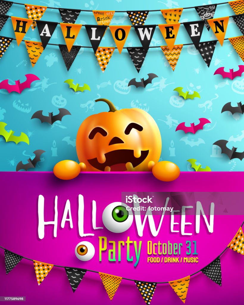 31 oktober on web background. Halloween party sign. Illustration