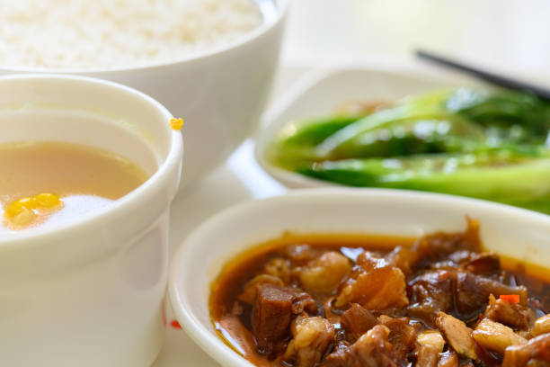 istock side view braised veal cheeks with cabbage and maize soup and rice 1177590233