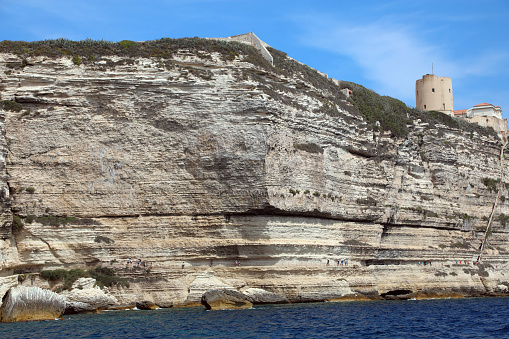 Cliffed Coast in Bonifacio Town with stairway of Aragon king on