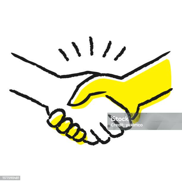 Illustration Of A Hand Shaking Hands Stock Illustration - Download Image  Now - Handshake, Drawing - Activity, Cartoon - iStock