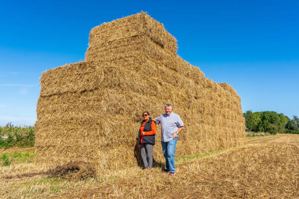istock Senior multiracial couple  on hay bales 1177594187
