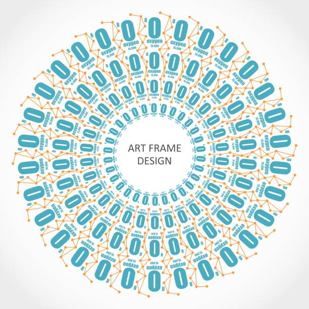 ilustrações de stock, clip art, desenhos animados e ícones de abstract decorative element - oxygen periodic table mass sign