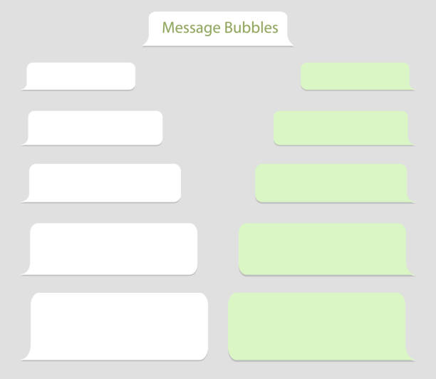 テンプレートバブルチャット、音声メッセージ。会話ボックス付きバルーンメッセンジャー画面。チャットダイアログ付きの携帯電話のウィンドウインターフェイス。ソーシャルメディアの� - whats up点のイラスト素材／クリップアート素材／マンガ素材／アイコン素材