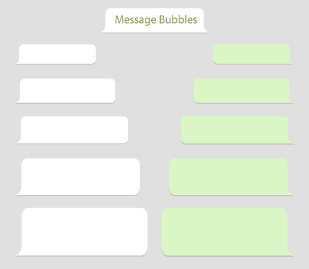 Template bubble chat, speech message.Balloon messenger screen with conversation box.Cellphone window interface with chat dialog. Talk message icon for social media. vector eps10