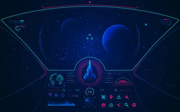 Vector illustration of spaceship mode