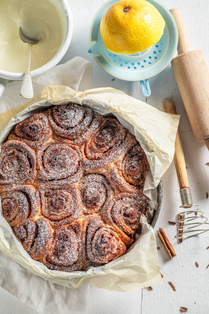 istock Traditionally cinnamon buns as swedish christmas dessert. 1177603092