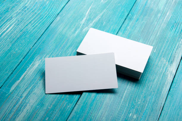 istock Business cards blank. Mockup on color background. Flat Lay. copy space for text 1177607127