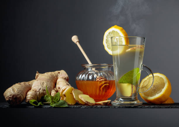 istock Ginger tea with lemon, mint and honey. 1177611322