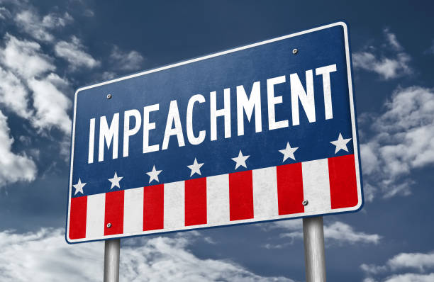 Road sign board with the word IMPEACHMENT Road sign board with the word IMPEACHMENT impeachment stock illustrations