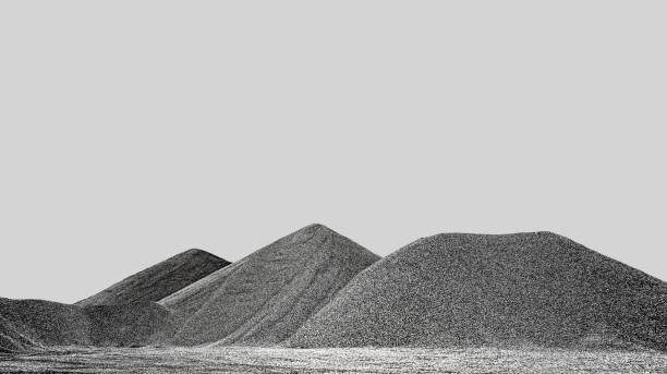 Extraction and storage of crushed stone. Extraction and storage of crushed stone and gravel. gravel mound stock pictures, royalty-free photos & images