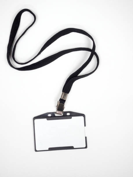 tag de nome em branco com colhedor - badge security system security security pass - fotografias e filmes do acervo