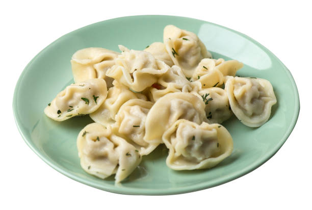 istock dumplings on a plate isolated on white background .meat dumplings top view . 1177614825