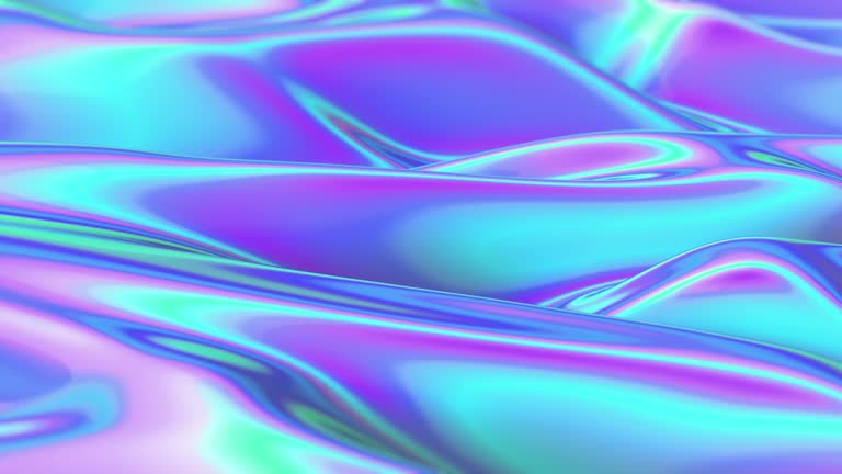 Holographic liquid flowing waves abstract video animation