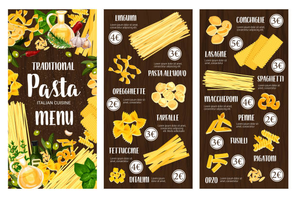 istock Pasta Italian food menu. Spaghetti, macaroni, herb 1177618370