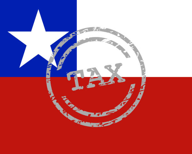 istock Tax stamp and flag of Chile 1177620235
